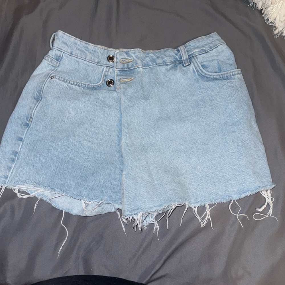 Zara light denim wrap around skort , USA size M